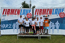 Das Team von Thieß Bestattungen beim 10. Harzer Firmenlauf in Wernigerode.