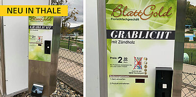 Grablichter am Friedhof Thale