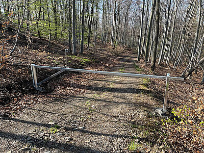Neue Schranke im Begräbnisforst Thale
