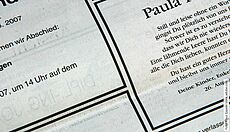 Inhalte einer Traueranzeige